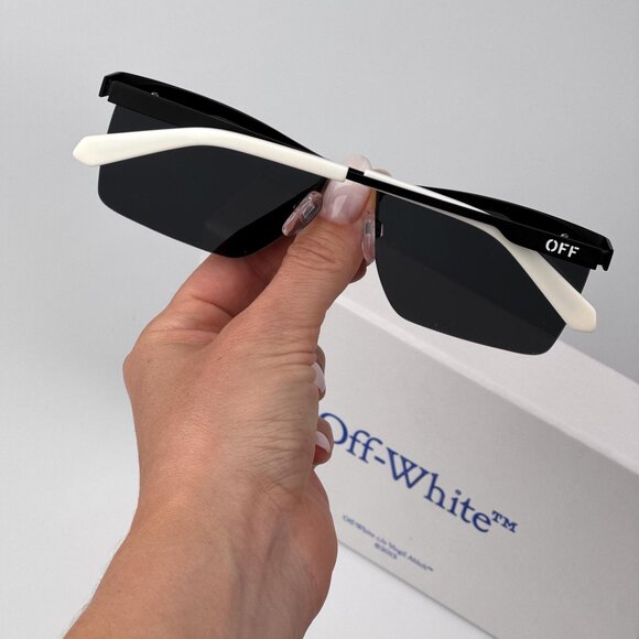 Off-White RIMINI Sunglasses – Black Semi-Rim Frame | Model OERI095F 1007 - Picture 3 of 9
